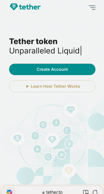 Tether与Circle官网首页对比
