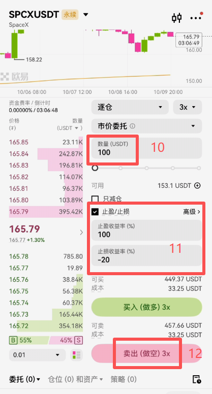 OKX合约全仓逐仓杠杆设置页面